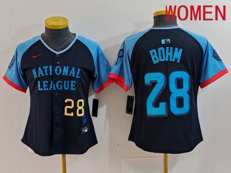 Women Philadelphia Phillies #28 Bohm Blue All star 2024 Nike MLB Jersey style 2